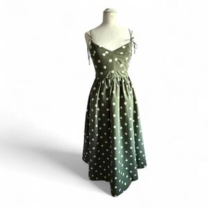 En Saison Polka Dot Maxi Green Dress (sz S)